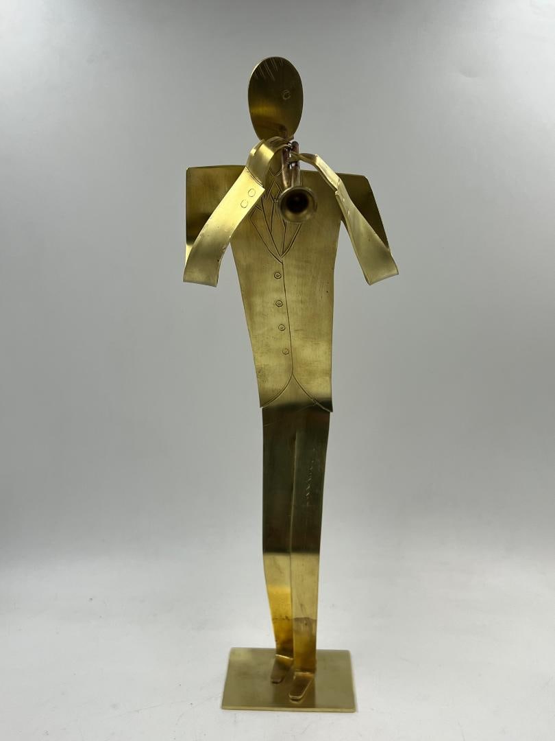 Atelier Hagenauer Bronze Figure of Musician H: 11" W: 4.2" (1 of 6)