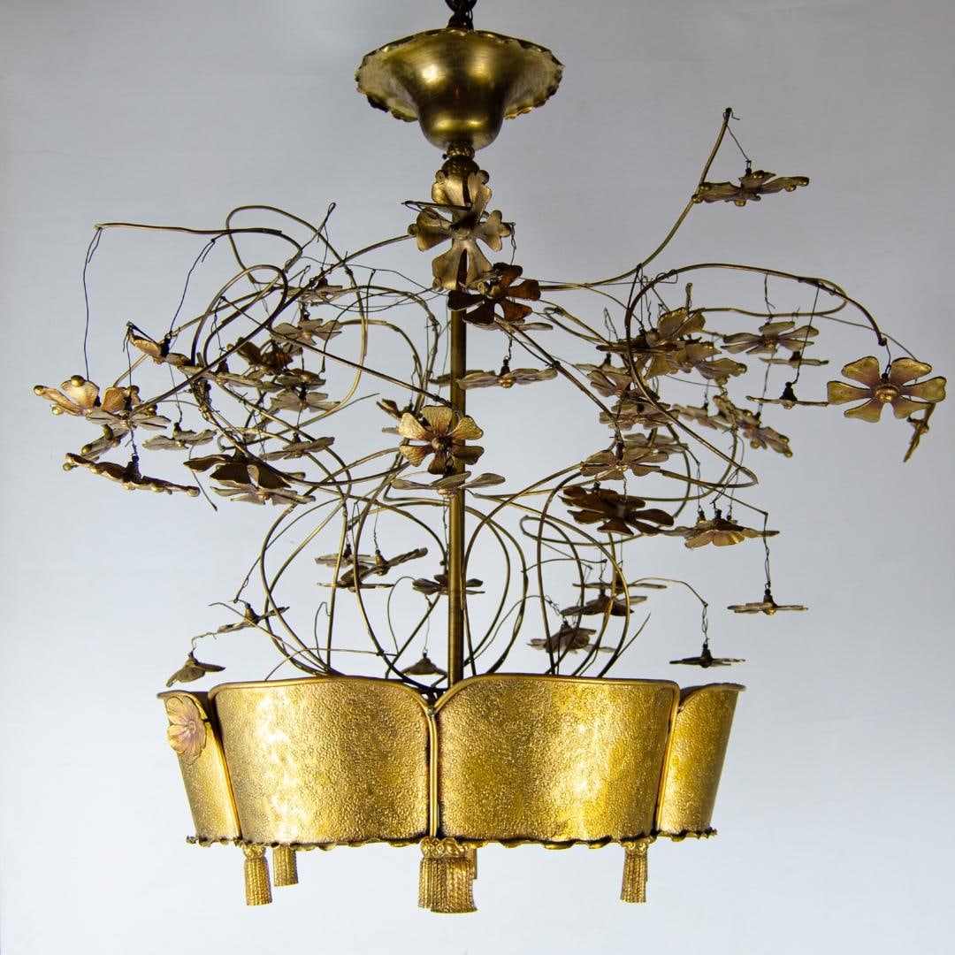 Paavo Tynell Style Magnificent Chandelier Fantasia Series. H: 32" D: 24". Finland. (1 of 8)