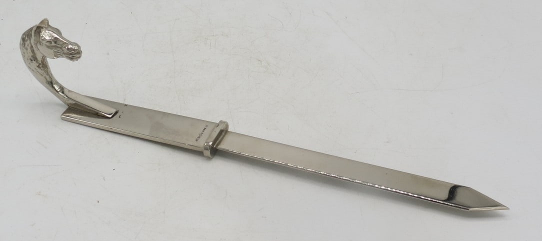 Hermes Paris Silverplated Opener w/ Horse L: 10.5" France: Shipping in USA $ 35.