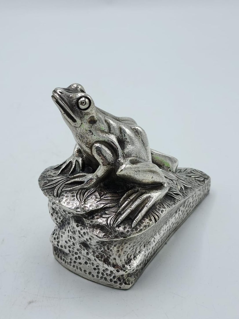 Art Deco Silverplate Frog Figure Car Mascot (J. Sacapusio & Co) (1 of 5)