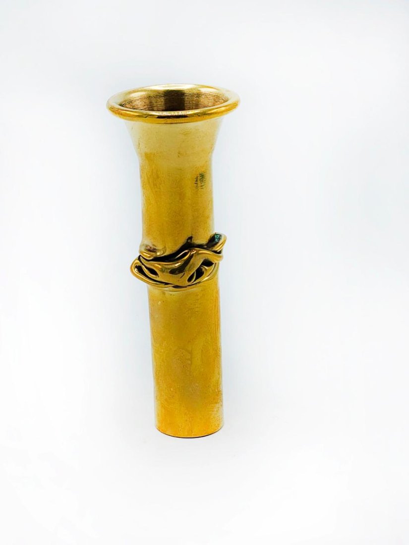 Jacques Moniquet, Cheret Brass Art Deco Vase H:  4.8" (1 of 3)