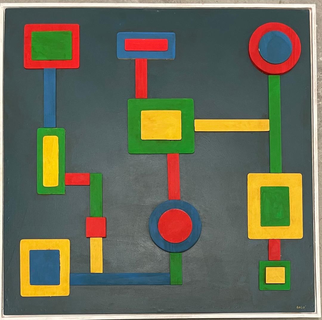 Lolo Soldevilla Oil Collage on Panel Art: 28" X 28" Cuba (1 of 4)