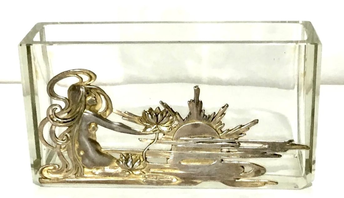 Antique Art Nouveau Crystal Centerpiece H: 4" W: 8" D: 2.3": Shipping in USA $ 45. Antique Art Nouveau Crystal Centerpiece H: 4" W: 8" D: 2.3"