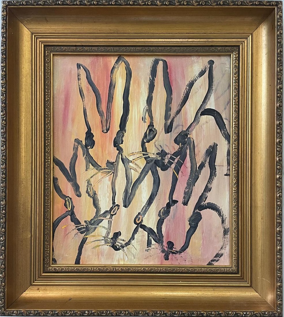 Hunt Slonem (Attributed) Oil on Wood Art: 14" x 12" No COA (1 of 2)