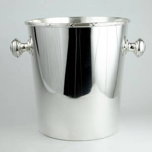 Christofle Silverplated Large Ice Bucket H: 8" Diam:: 7.8" Fance: Shipping in USA $ 70.