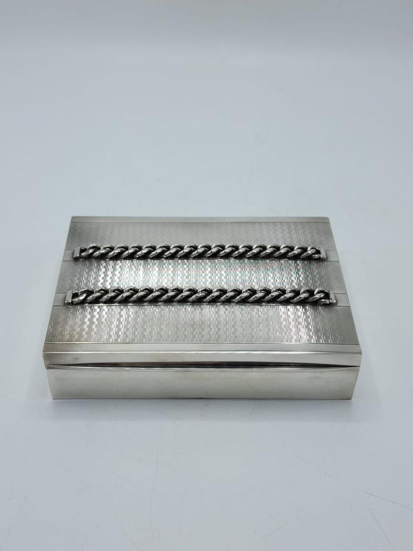 Jean Despres Art Deco Silverplated Box H: 8" Signed - France (1 of 5)