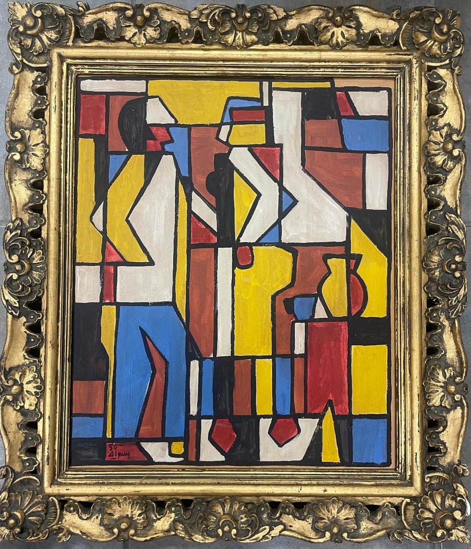 Julio Alpuy 1950 (Attributed) Oil on Canvas 24" x 20": No COA Shipping in USA $ 140. Julio Uruguay Alpuy was an Uruguayan painter, sculptor, and muralist. During his early career, Alpuy was a part of the Taller Torres-Garcia and the constructive art movem