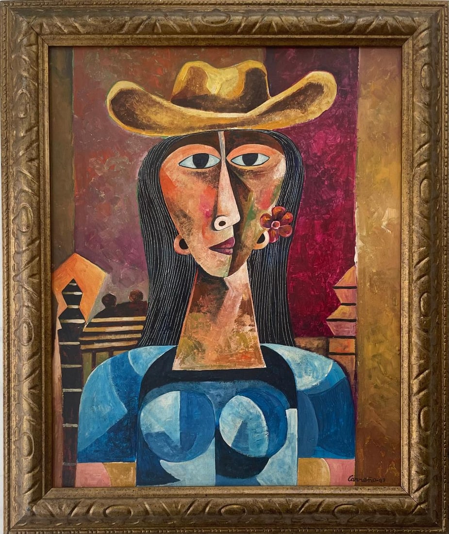 Mario Carreno 1947  Gouache on Board Art: 20" x 16" w/ COA (1 of 5)