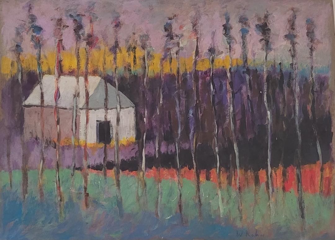 Wolf Kahn (Attributed) Acrylic on Paper Art: 16" x 22": No COA Shipping in USA $ 100. Wolf Kahn was a German-born American painter. Kahn, known for his combination of Realism and Color Field, worked in pastel, oil paint, and printmaking. He studied under H