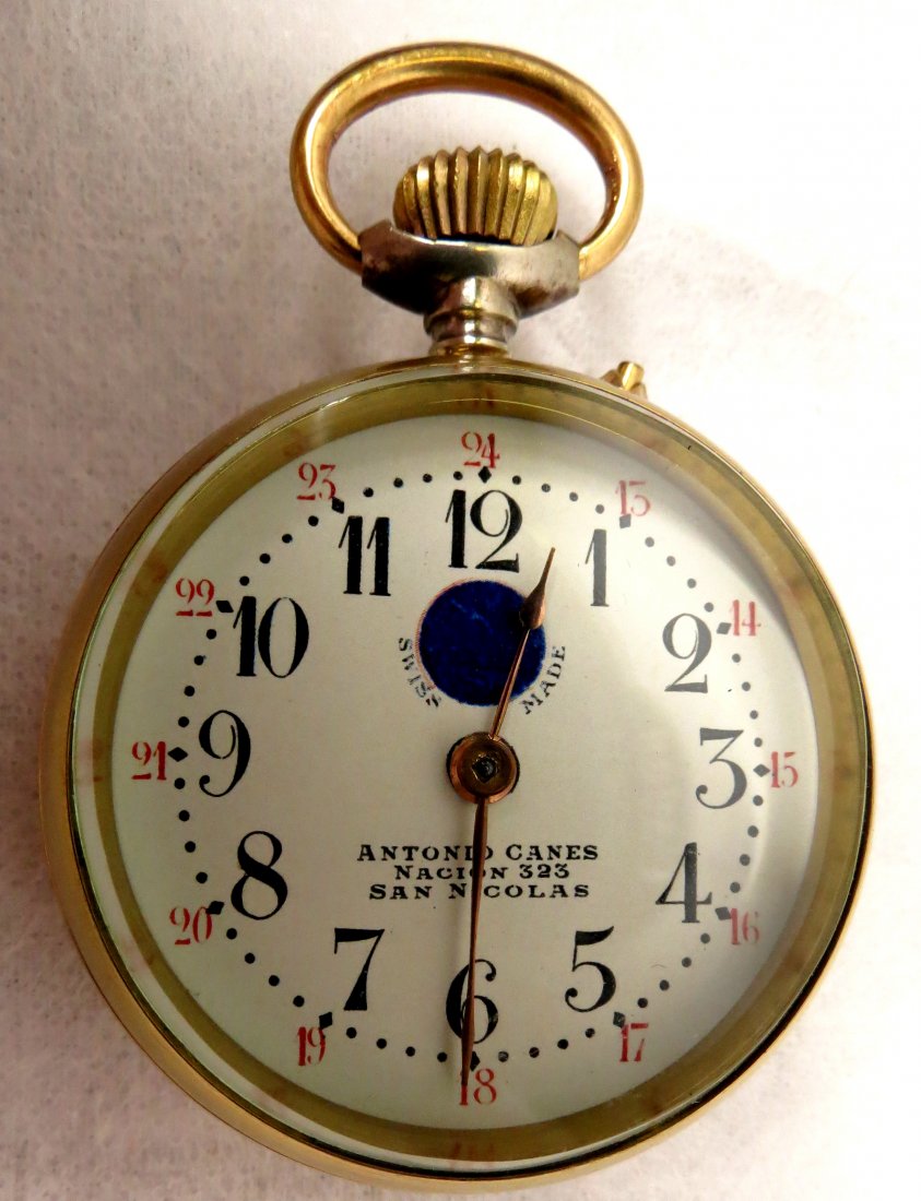 Antonio Canes, Pocket Watch: 2"Dia. --- Est. U.S. shipping = $ 12