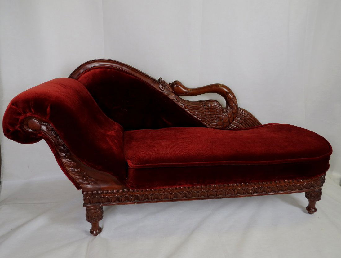 Dog Sofa, Carved Wood Chaise Lounge: 17"H - 40"W - 15"W --- Est. U.S. shipping = $ 60