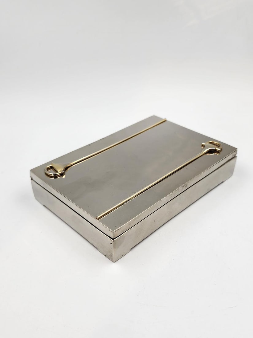 Gucci Art Deco Silverplated Box H: 1.2" W: 6" D: 4" Italy (1 of 4)