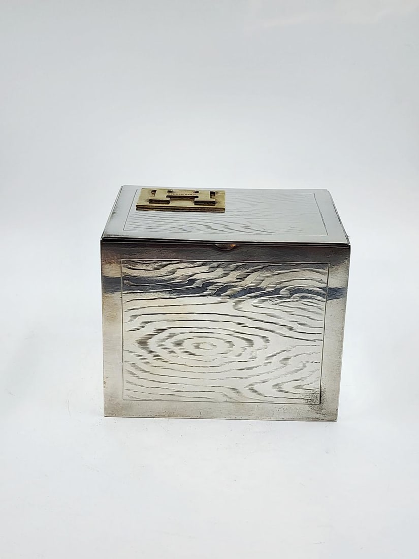Hermes Paris Silverplated Art Deco Box H: 3" W: 4" D: 3" France (1 of 5)