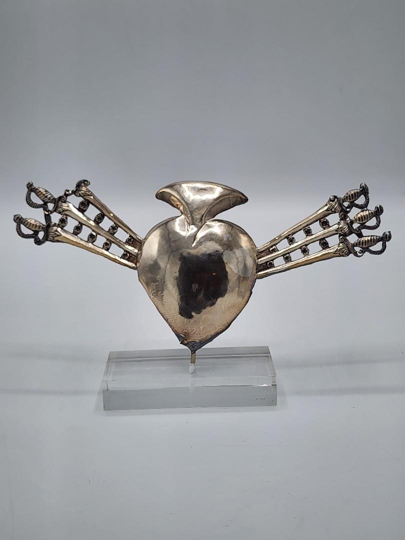 Antique 18th C. Silver Peruvian Sculpture 5" x 9" x 2" (1 of 5)