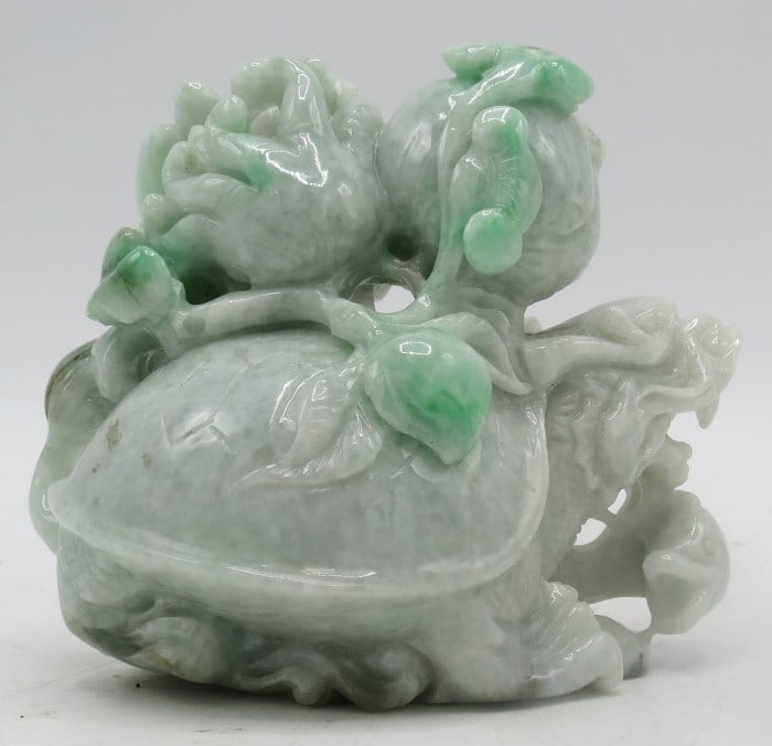 Antique Jadeite Sculpture Dragon Headed Turtle  4" x 5" x 3" (1 of 3)
