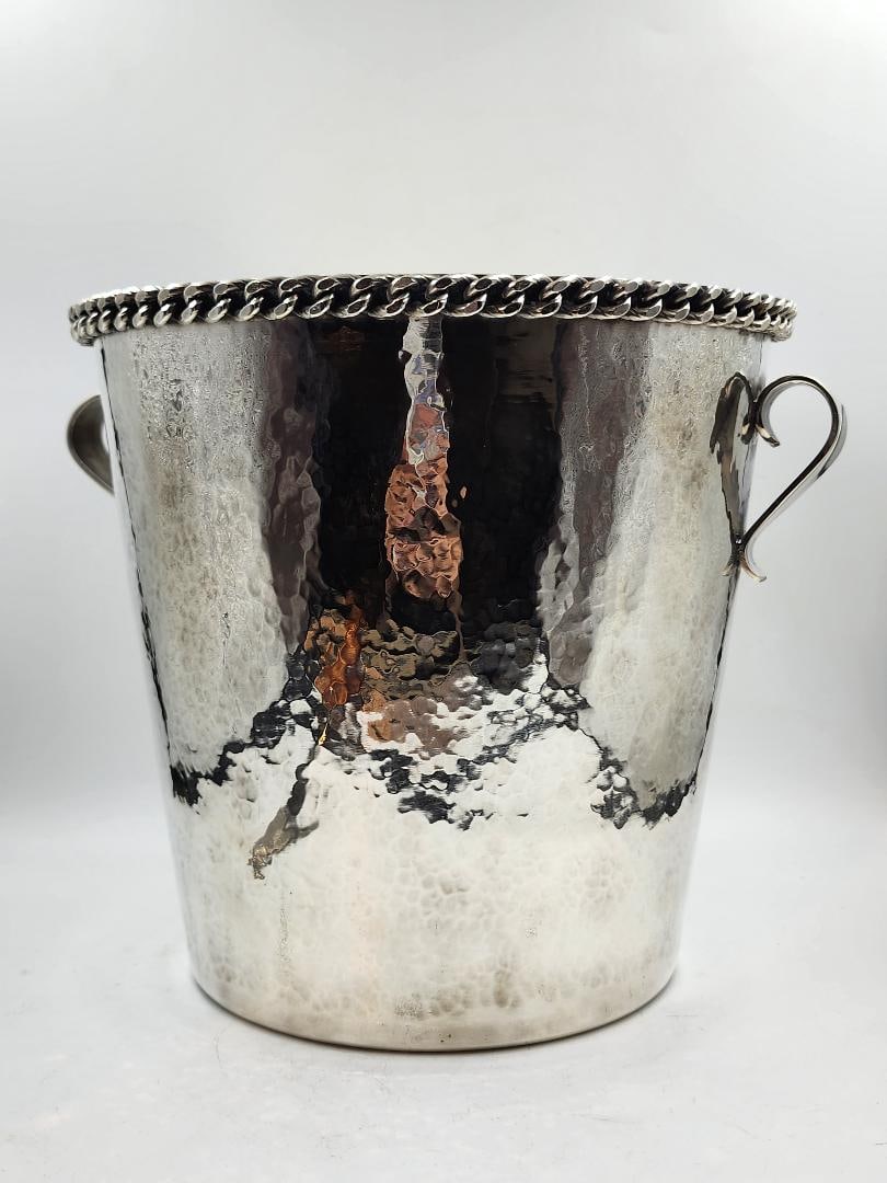 Jean Despres Art Deco Champagne Bottle Holder H: 8" W: 8.3" (1 of 4)