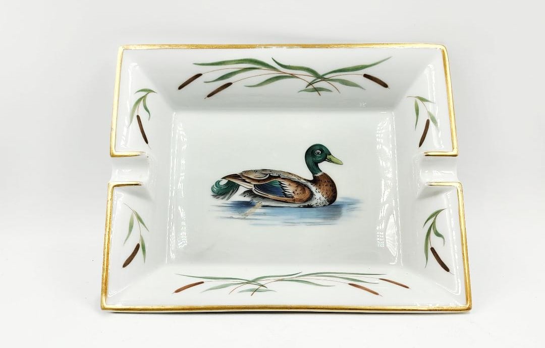 Hermes Paris Porcelain Ashtray 8" x 6.5" France: Shipping in USA $ 35.
