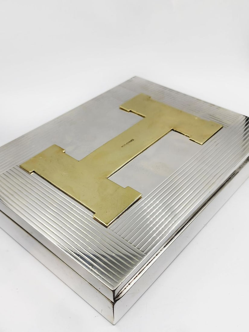 Hermes Paris Tobacco Box Art Deco Style H: 1.5" W: 9.7" D: 7" France (1 of 4)