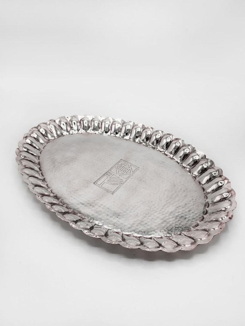 Josef Hoffmann Art Deco Silverplated Tray 15" x 12" Austria (1 of 4)