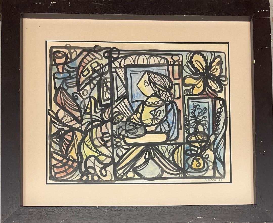 Amelia Pelaez Watercolor on Paper Art: 17" x 22.5" w/ COA (1 of 3)