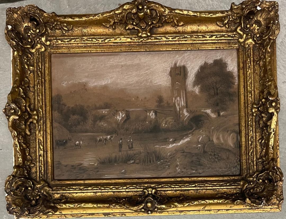 Jules Dupre Mixed Media on Paper Art: 9.5" x 14" Fr: 14" x 19": No COA - Shipping in USA $ 90. Jules Dupre was a French painter, one of the chief members of the Barbizon school of landscape painters. If Corot stands for the lyric and Rousseau for the epic aspect o