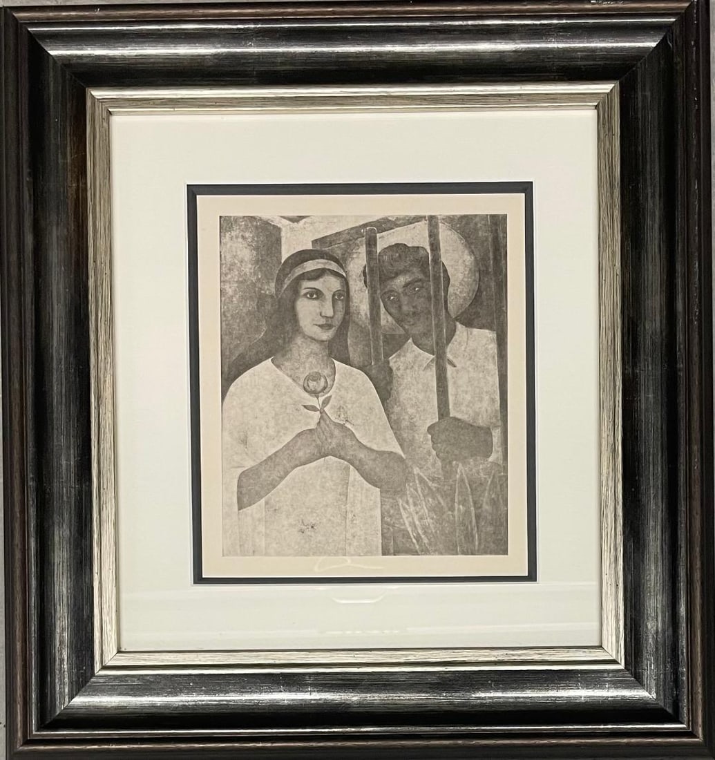 Eduardo Abela Serigraph Art: 9" x 8" Frame: 18" x 16" (1 of 1)