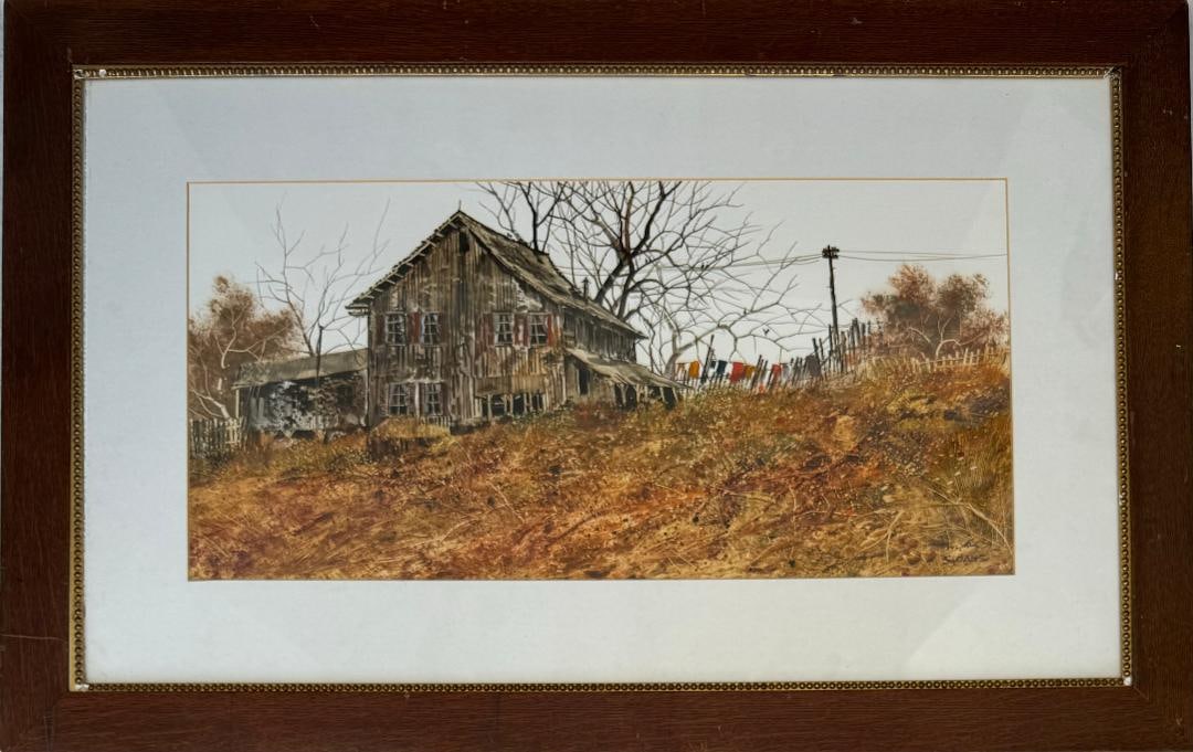 Eric Sloane Mixed Media on Paper Art: 9.5" x 23.5": No COA - Shipping in USA $ 180. Eric Sloane (born Everard Jean Hinrichs)1905 - 1985 was an American landscape painter, illustrator, and author of illustrated books on the cultural history and folklore