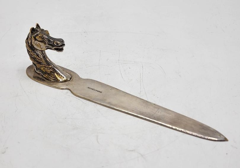 Hermes Paris Letter Opener w/ Horse Figure Long: 10" France (1 of 3)