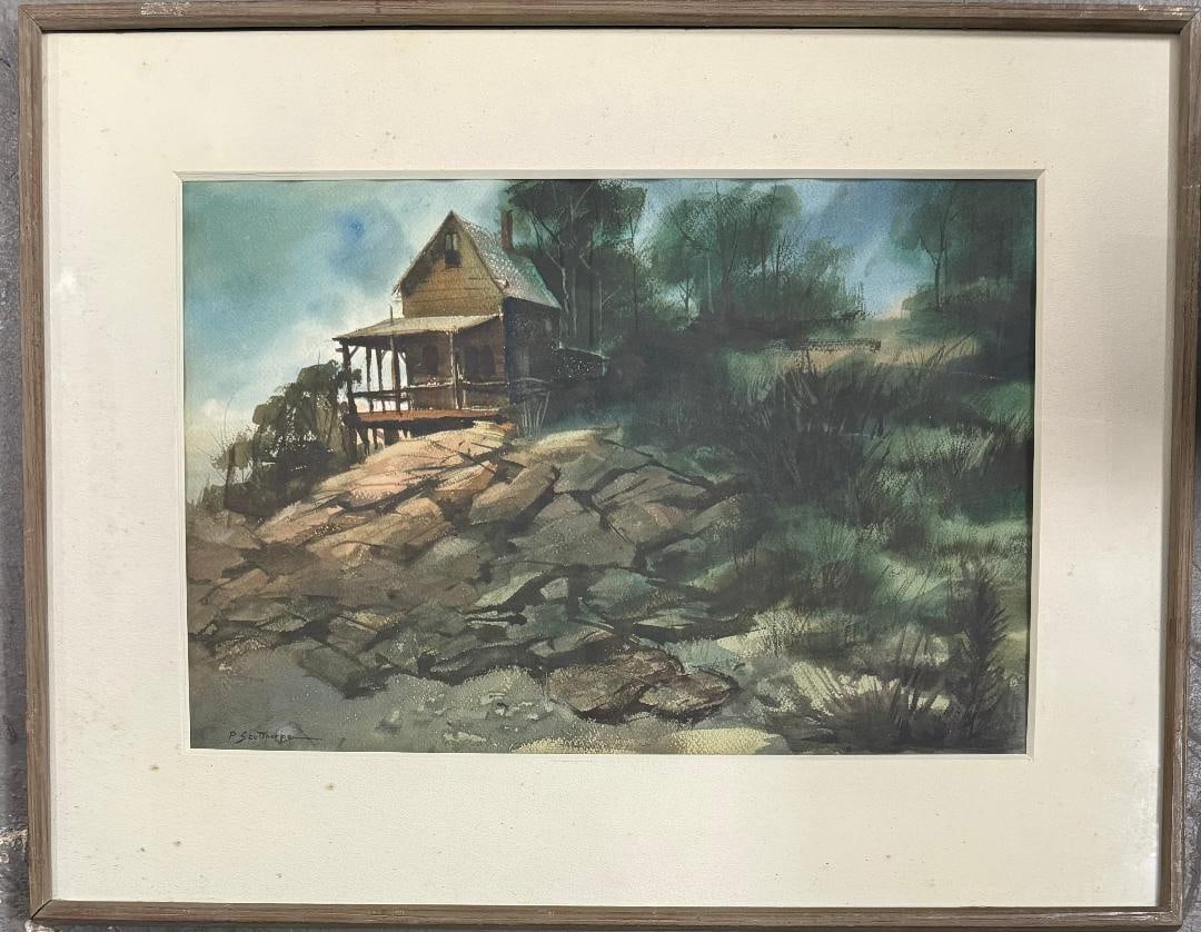 Peter Sculthorpe (Attributed) Watercolor on Paper Art: 14" x 21": No COA _ Shipping in USA $ 120.