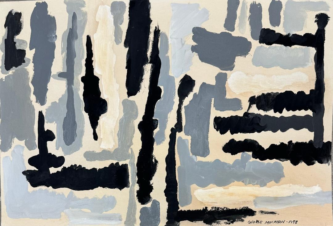 George Morrison 1958 (Attributed) Gouache on Paper Art: 15" x 22" (1 of 2)