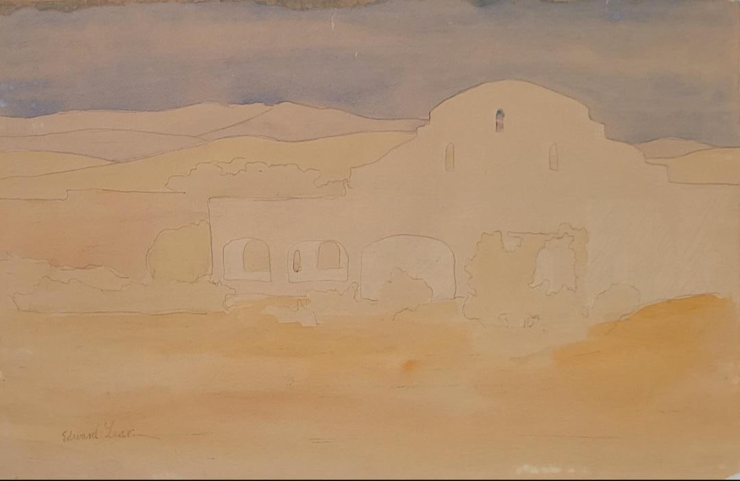 Edward Lear (Attributed) Pencil & Watercolor on Paper Art: 9" x 13.7": No COA - Shipping in USA $ 90. Edward Lear was an English artist, illustrator, musician, author and poet, who is known mostly for his literary nonsense in poetry and prose and especially his limericks