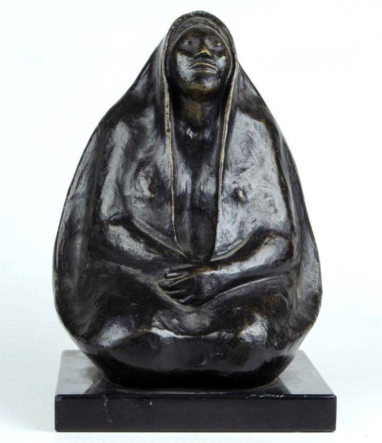 Jose Luis Cuevas Bronze Sculpture H: 9.5" W: 6" D: 6"  Mexico (1 of 7)