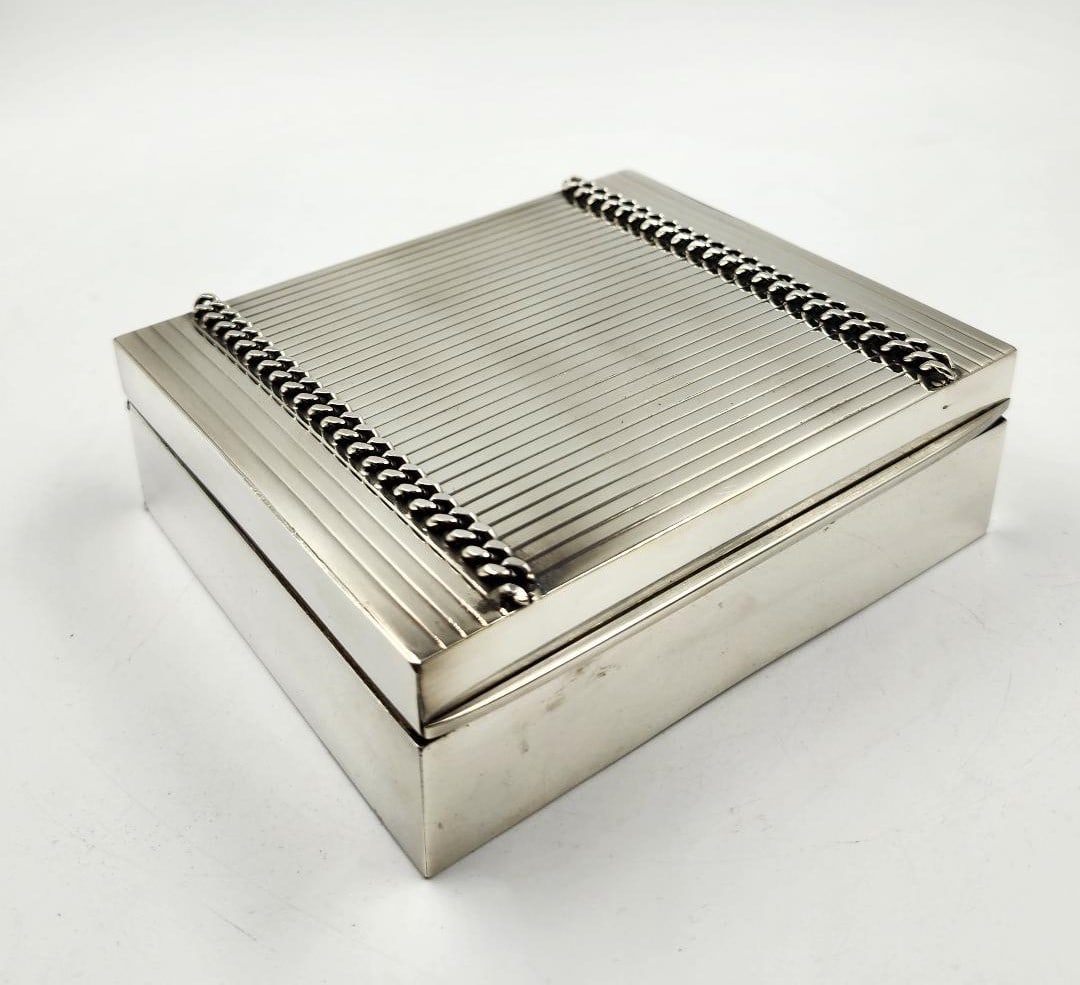 Jean Despres Art Deco Box H: 1.5" W: 5.2" D: 4.2" France (1 of 6)