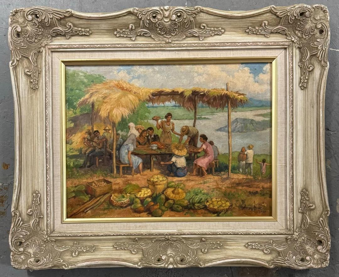 Fernando Amorsolo 1950 Oil on Canvas Art: 11.5" x 16" Philippines (1 of 5)