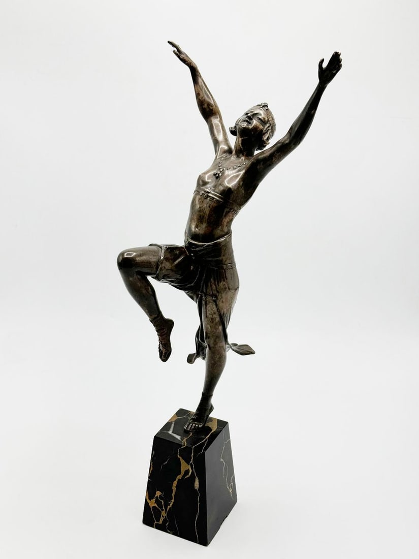 Henry Fugere Egyptian Dancer Bronze Sculpture H: 20.3" W: 8.5" D: 7" (1 of 10)