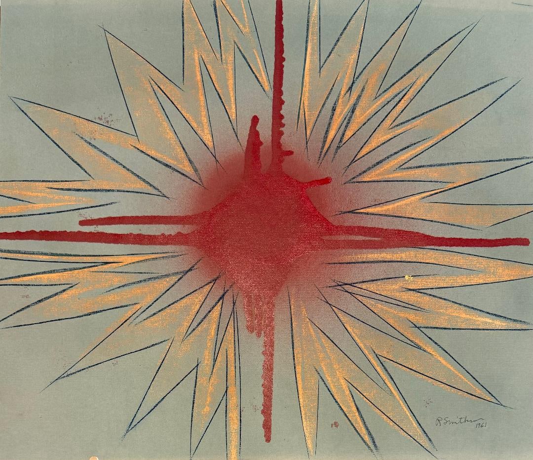 Robert Smithson 1961 (Attributed) Mixed Media on paper Art: 18" x 20.5" (1 of 2)