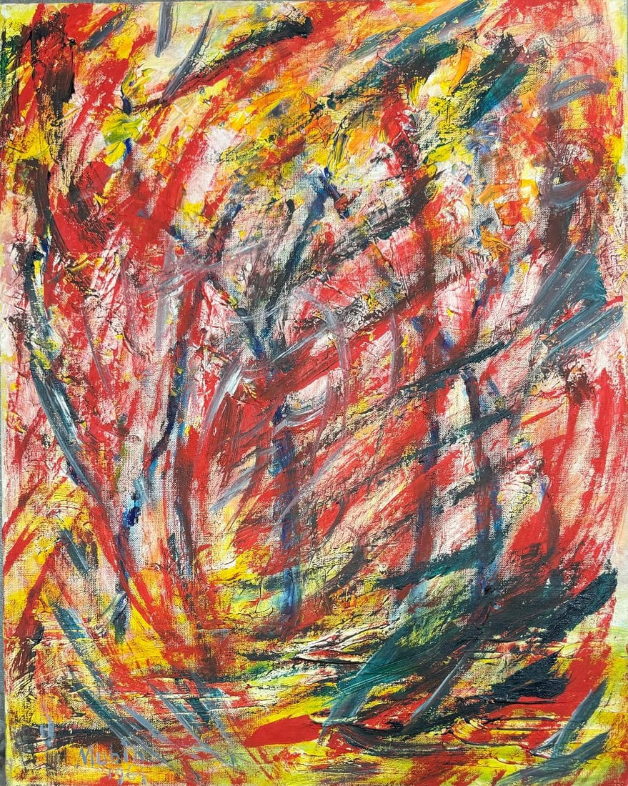 Orhon Mubin 1961 (Attributed) Oil on Canvas Art: 20" x 16" (1 of 11)