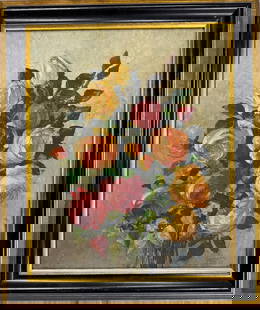 Laura Coombs Hills Oil on Board Art: 20" x 16" No COA: Shipping in USA $ 120. Laura Coombs Hills was an American artist and illustrator who specialized in watercolor and pastel still life paintings, especially of flowers, and miniature portrait paintings