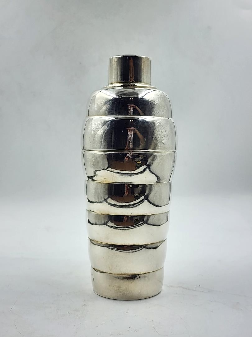 Cartier Art Deco Silverplated Cocktail Shaker H: 7.3" D: 3" France (1 of 5)