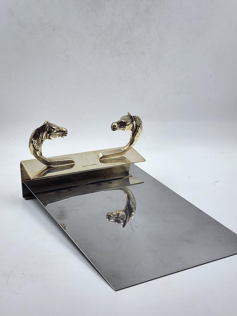 Hermes Paris Art Deco Paper Holder w/ Horses 8" x 6" France (1 of 4)