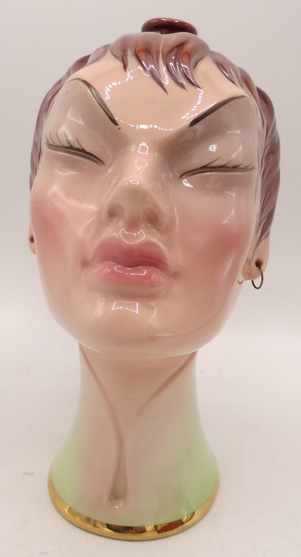 Italian Porcelain Head of Lady By Lucas H: 9.5": Shipping in USA $ 75.