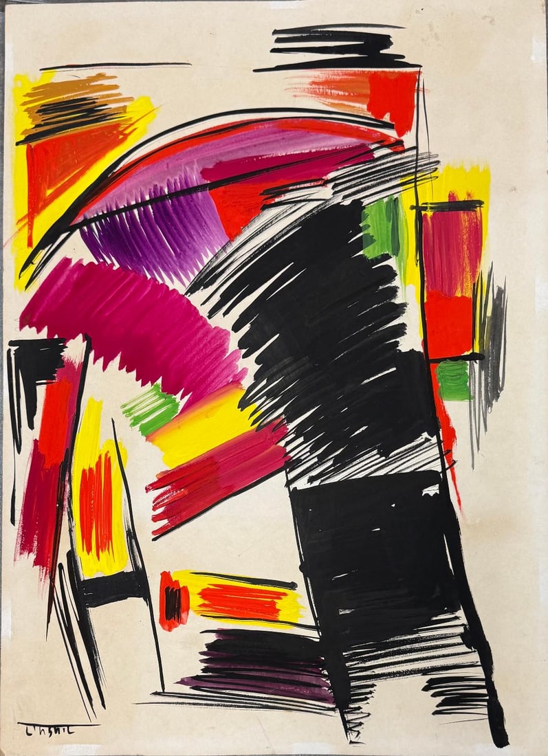 Ram Kumar (Attributed) Watercolor on Paper Art: 21.3" x 15.3": No COA - Shipping in USA $ 180. Ram Kumar, was an Indian artist and writer who has been described as one of India's foremost abstract painters. He was associated with the Progressive artists' group al