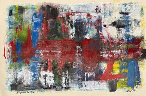 Gerhard Richter 1996 Attr. Mixed Media on Paper Art: 23"x 35": No COA - Shipping in USA $ 250. Gerhard Richter is a German visual artist. Richter has produced abstract as well as photorealistic paintings, and also photographs and glass pieces
