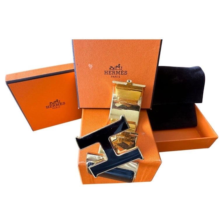Hermes Paris Bracelet, Black Enamel Clic Clac with Original Box France (1 of 4)
