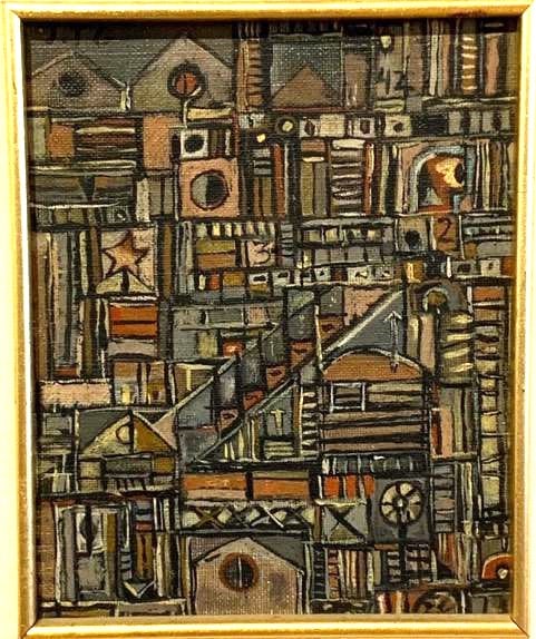 Joaquin Torres Garcia 42 Oil on Canvas Art: 7" x 5" Frame: 14" x 11" w/ Provenance (1 of 6)