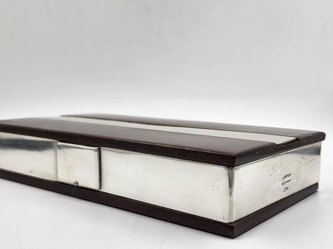 Maison Desny Art Deco Wood & Silverplated Box H: 1.5" W: 8" D: 4.3" France (1 of 4)