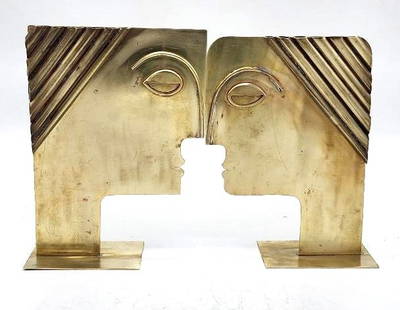 Atelier Hagenauer Excellent Pair of Art Deco Heads H: 9" W: 6.3" D: 3.7" Austria: Shipping in USA $ 135 .Carl Hagenauer (1872 - 1928) founded what became the Werkstatte Hagenauer Wien in 1898. He began as an apprentice at Wurbel & Czokally, a silverware producer in Vienna. He then