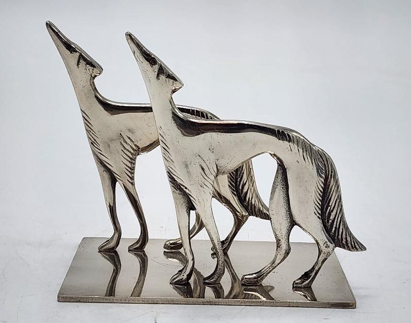 Atelier Hagenauer Art Deco Sculpture of Dogs 5" x 6" x 3" Austria (1 of 4)