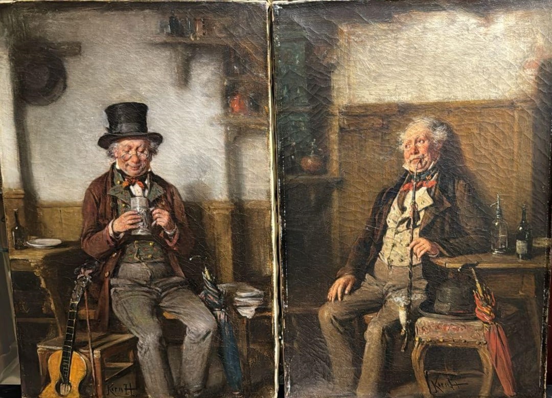 Hermann Kern Pair of Oil on Canvas 18" x 12.7" w/ Provenance (1 of 5)