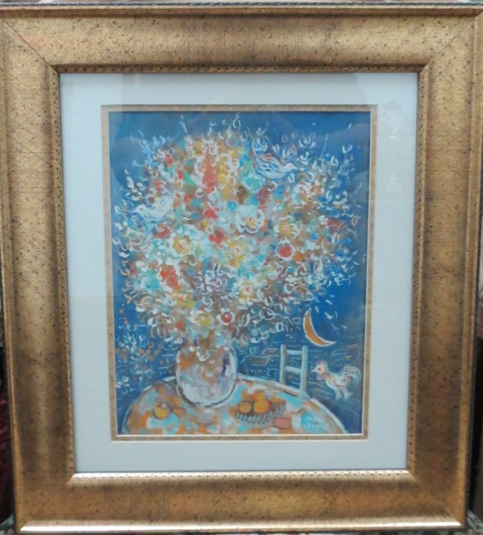 In the Manner of Marc Chagall Gouache on Paper Art: 11.5" x 9": Shipping in USA $ 90 Marc Zakharovich Chagall was a Russian-French artist. An early modernist, he was associated with several major artistic styles and created works in virtually every artistic format